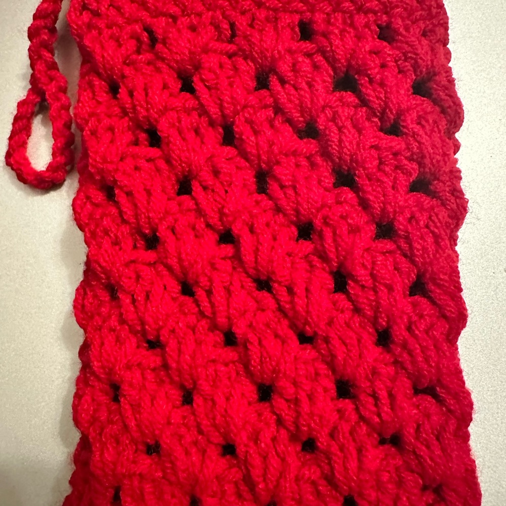 Handcrafted Red Crochet Phone Cover